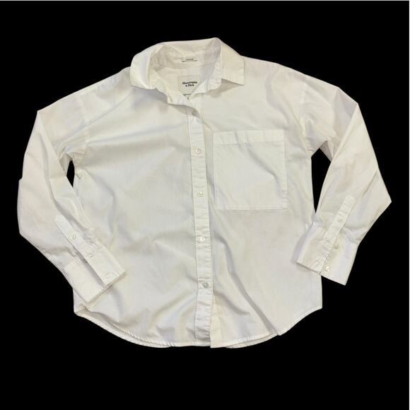 Abercrombie & Fitch Oversized White Button Down Blouse Women’s XS Old Money Top - Picture 3 of 10